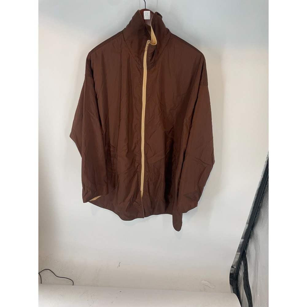 Mycra Pac Life Mock Neck Modern Reversible Zip Up Jacket Brown/Beige Size M/L